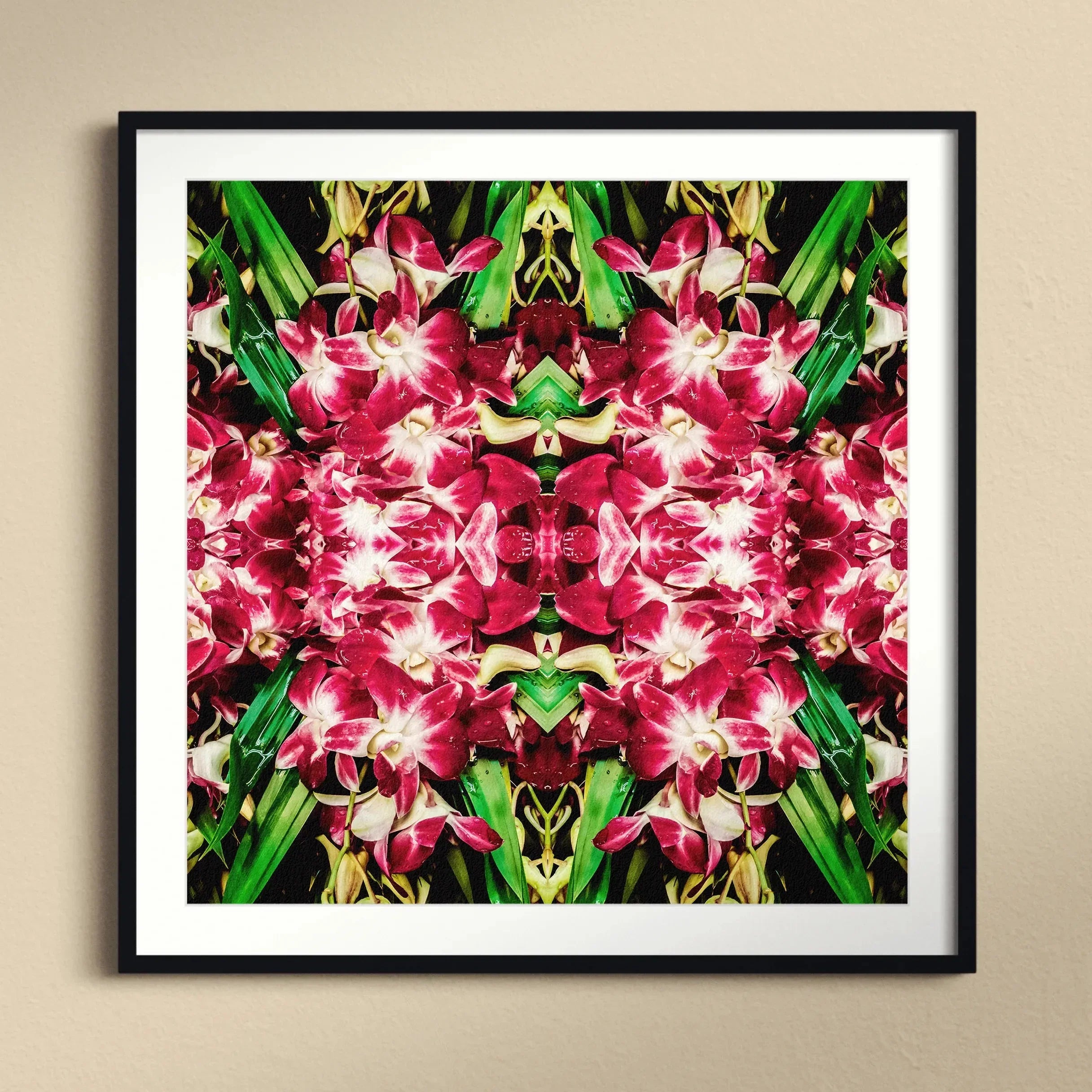 Ruby Reds - Bkk Flower Market Orchid Op Art Print