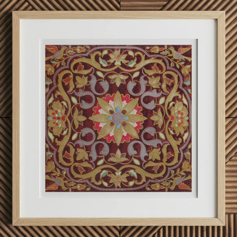 Russian Embroidery - Matthew Digby Wyatt Art Print, 12x12’’ / 31x31cm / Natural Frame / 2’’ Matboard, Framed Tapestry Intricate Floral