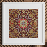 Russian Embroidery - Matthew Digby Wyatt Art Print, 12x12’’ / 31x31cm / White Frame / 2’’ Matboard, Framed Ornate Square Tapestry Central