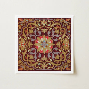 Russian Embroidery - Matthew Digby Wyatt Art Print / Canvas Square-framed Ornate Embroidered-style Floral Vine Pattern Gold, Tsarist