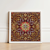 Square-framed Piece Ornate Embroidered Artwork Central Golden Floral Matthew Digby Wyatt, Russian Embroidery Art, Tsarist Splendor Created