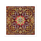 Russian Embroidery - Matthew Digby Wyatt Art Print / Canvas Ornate Floral Medallion Pattern Golden Scrollwork Burgundy Background Matthew