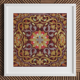 Russian Embroidery - Matthew Digby Wyatt Art Print / Canvas Richly Embroidered Square Textile Central Golden Floral Motif Matthew Digby