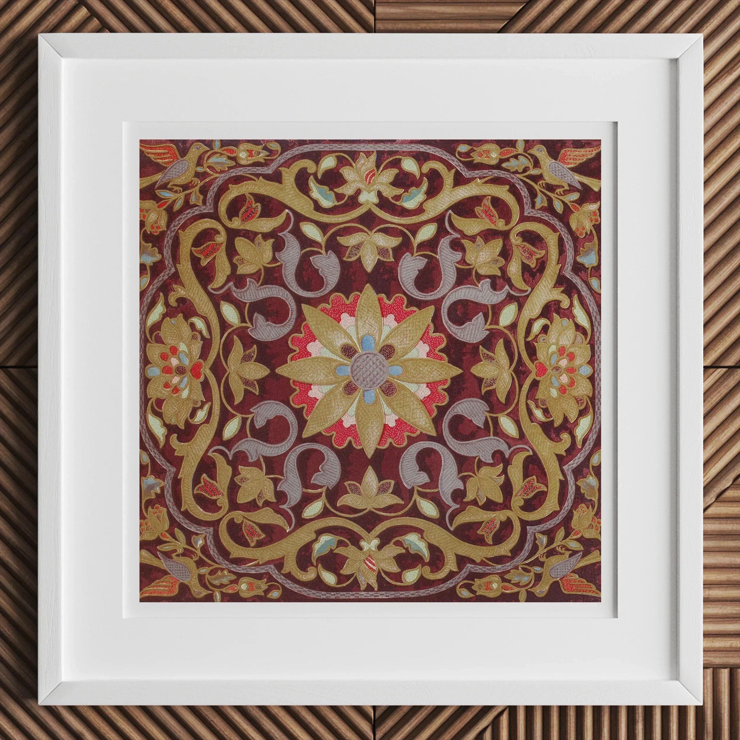 Russian Embroidery - Matthew Digby Wyatt Art Print, Framed Ornate Floral Geometric Pattern Artwork Intricate Designs