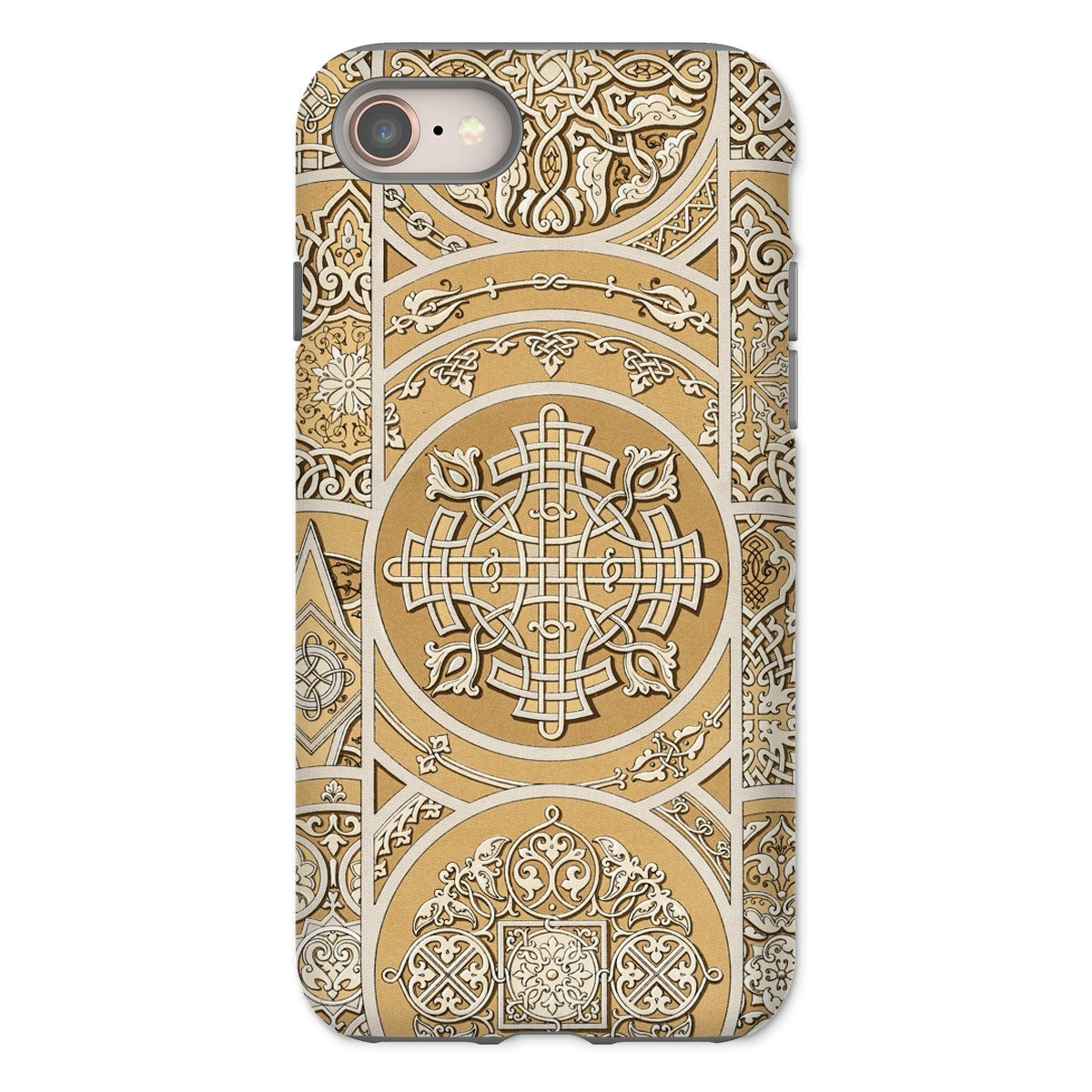 Russian Pattern Auguste Racinet Iphone Case, 8 / Matte, Ornate Phone Case Intricate Celtic Inspired Designs Gold Cream