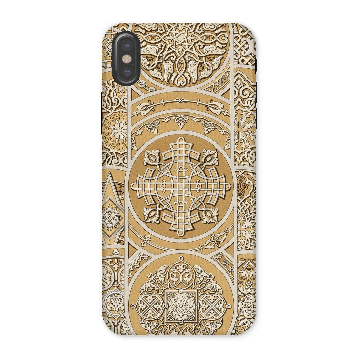 Russian Pattern Auguste Racinet Iphone Case, x / Matte, Ornate Phone Case Intricate Gold White Islamic Inspired Geometric