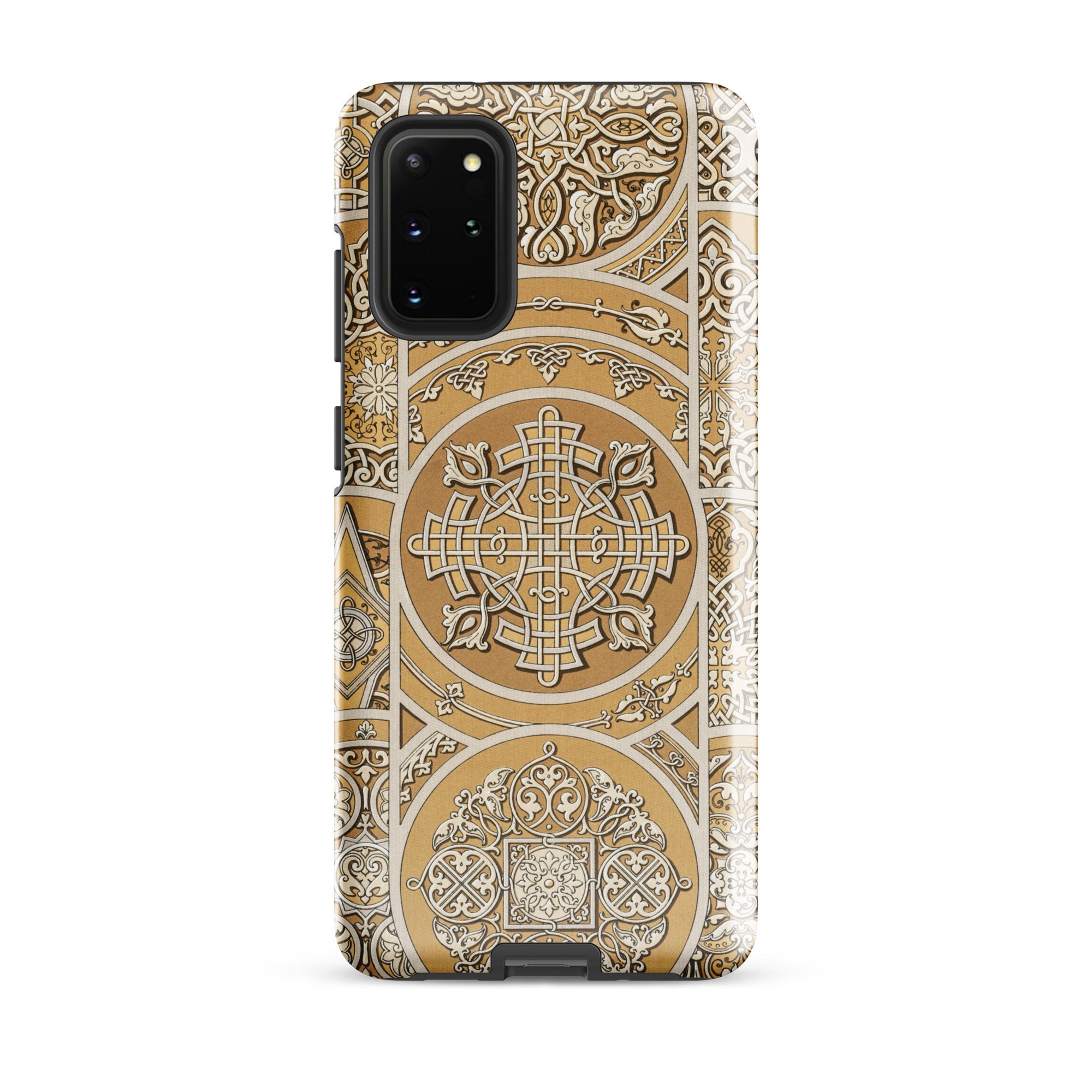 Russian Pattern Auguste Racinet Samsung Case, Galaxy S20 Plus / Matte, Brown Gold Ornate Phone Case Celtic Knot Design