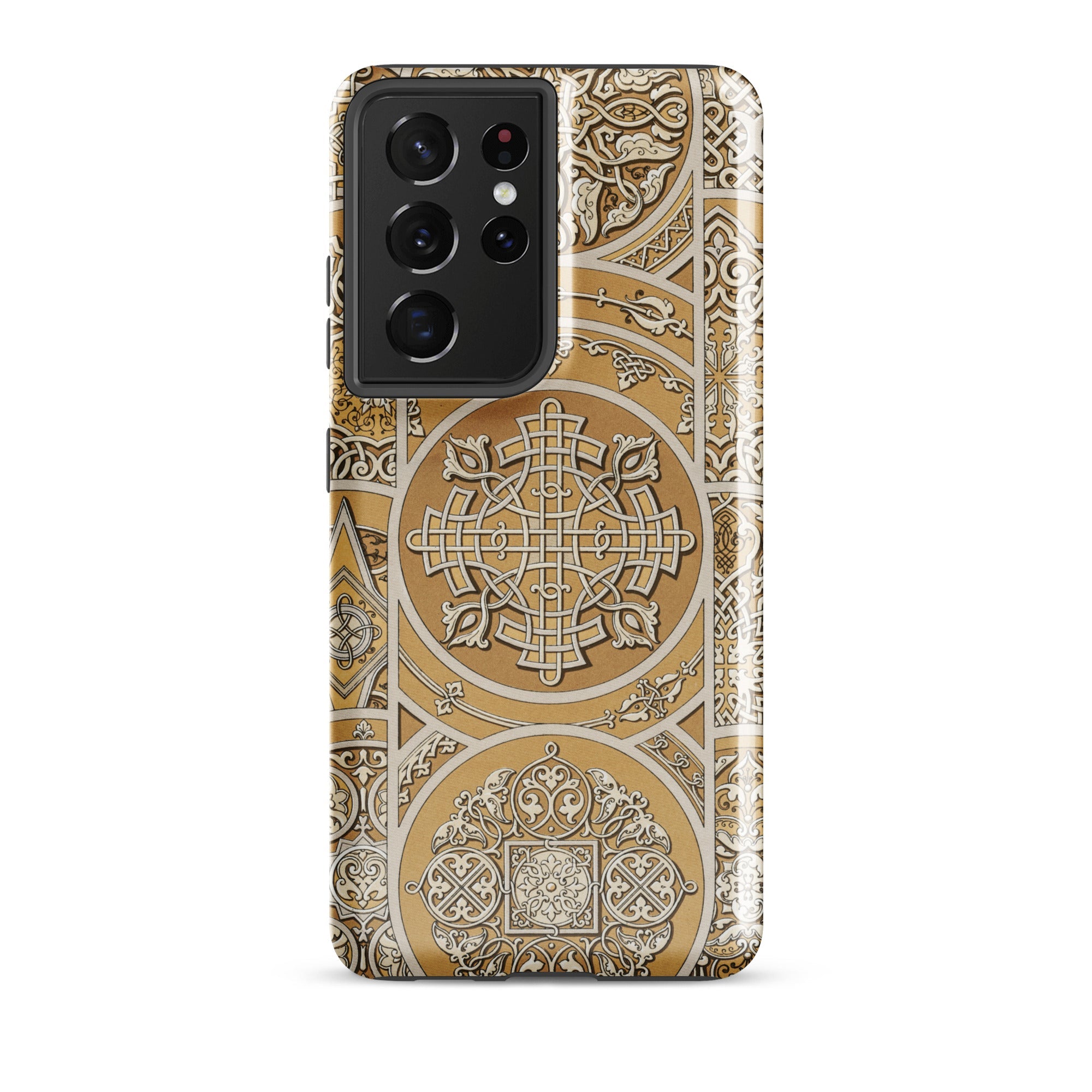 Russian Pattern Auguste Racinet Samsung Case, Galaxy S21 Ultra / Matte, Smartphone Decorative Ornate Gold Cream Case