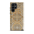 Russian Pattern Auguste Racinet Samsung Case, Galaxy S22 Ultra / Matte, Smartphone Case Intricate Embossed Gold White Celtic Knot
