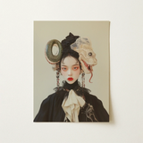 Ryoko - Lesbian Dragon Queen Art Print / Canvas Surreal Portrait Print Woman Ornate Fantasy-inspired Headpieces Green Lesbian Dragon Queen,