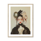 Ryoko - Lesbian Dragon Queen Art Print, Framed Artistic Portrait Victorian-gothic Fashion Ornate Headpieces Black