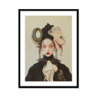 Ryoko - Lesbian Dragon Queen Art Print, Framed Portrait Gothic Victorian-style Fashion Ornate Hair Decorations