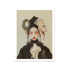 Ryoko - Lesbian Dragon Queen Art Print, Portrait Woman Elaborate Gothic-inspired Costume Makeup Fantastical Headdress