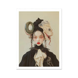 Ryoko - Lesbian Dragon Queen Art Print, Portrait Woman Elaborate Gothic-inspired Costume Makeup Fantastical Headdress