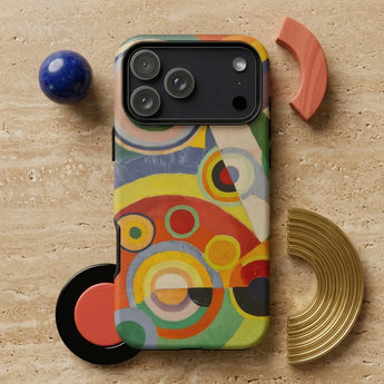 Rythme Joie De Vivre - Robert Delaunay Phone Case, Overlapping Concentric Circles, Abstract Painting Mobile Cases
