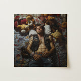 Sacked - Lowbrow Homoerotic Gay Biker Art Print / Canvas, 12x12’’ / 31x31cm / Unframed / no Border, Posters Prints & Visual Artwork, Toby