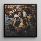 Sacked - Lowbrow Homoerotic Gay Biker Framed Canvas