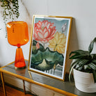 Sacred Egyptian Bean Robert John Thornton Art Print, Framed Artwork Colorful Lotus Flowers Lily Pads