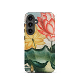 Sacred Egyptian Bean - Robert John Thornton Samsung Case, Galaxy S24 / Matte, Phone Case Vibrant Floral Design Pink Yellow Lotus
