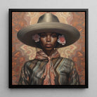 Sadie - Black Lesbian Cowgirl Art Framed Canvas