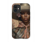 Sadie - Black Sapphic Cowgirl Iphone Case, 12 Mini / Matte, Phone Case Portrait Woman Wide-brimmed Hat Floral Accent