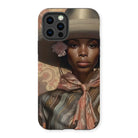 Sadie - Black Sapphic Cowgirl Iphone Case, 13 Pro / Matte, Phone Case Portrait Woman Elegant Hat Flower