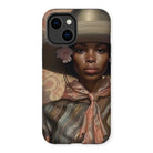 Sadie - Black Sapphic Cowgirl Iphone Case, 14 Plus / Matte, Phone Case Portrait Woman Hat Flower Elegant Scarf