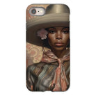 Sadie - Black Sapphic Cowgirl Iphone Case, 8 / Matte, Phone Case Portrait Woman Elegant Hat Flower Patterned