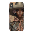 Sadie - Black Sapphic Cowgirl Iphone Case, x / Matte, Phone Case Portrait Woman Wide-brimmed Hat Floral Scarf