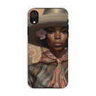 Sadie - Black Sapphic Cowgirl Iphone Case, Xr / Matte, Phone Case Portrait Woman Wide-brimmed Hat Floral Scarf