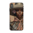 Sadie - Black Sapphic Cowgirl Iphone Case, Xs Max / Matte, Phone Case Portrait Woman Wide-brimmed Hat Flower Elegant