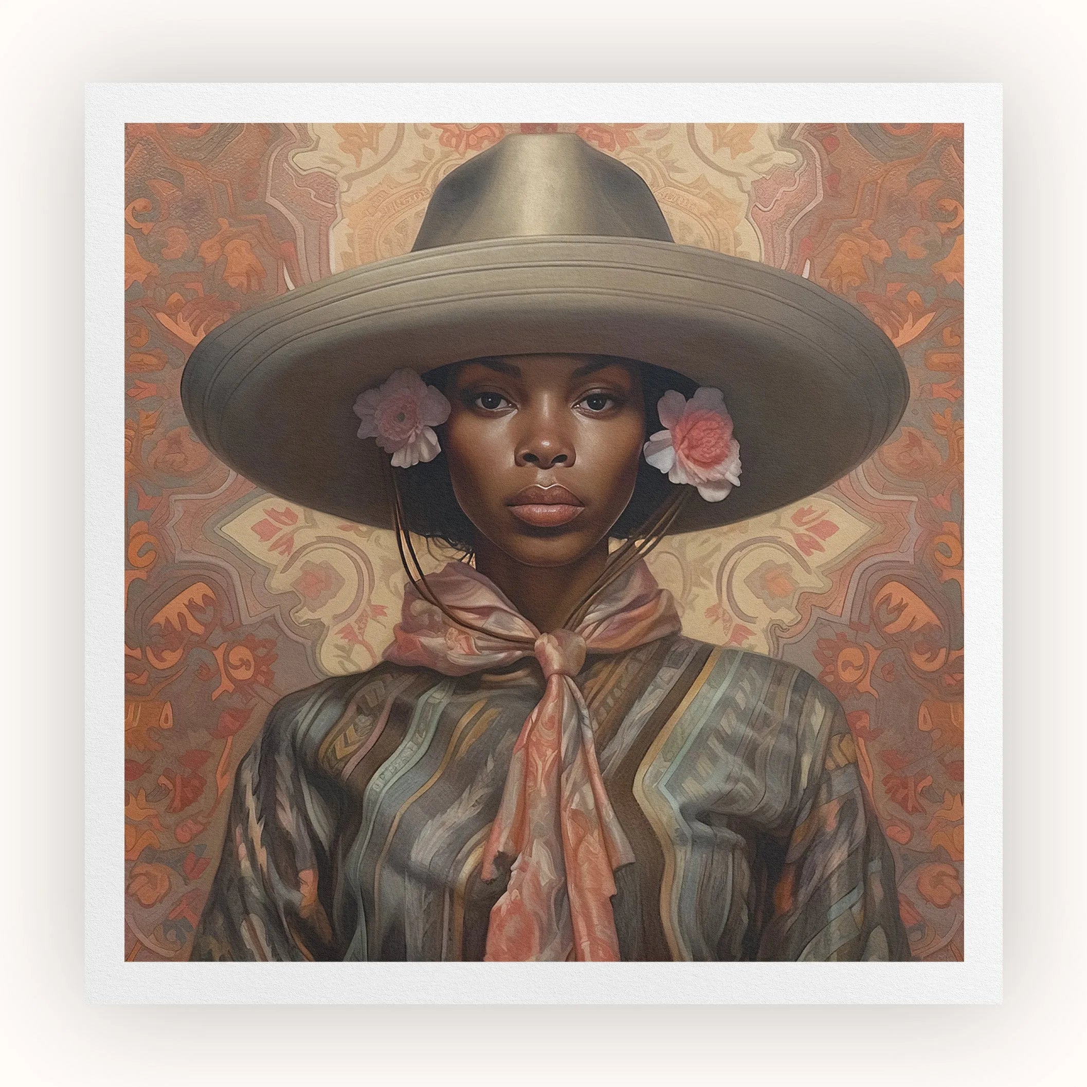 Sadie - Lesbian Black Cowgirl Art Print - Wlw Sapphic Femme - Posters Prints & Visual Artwork - Aesthetic Art