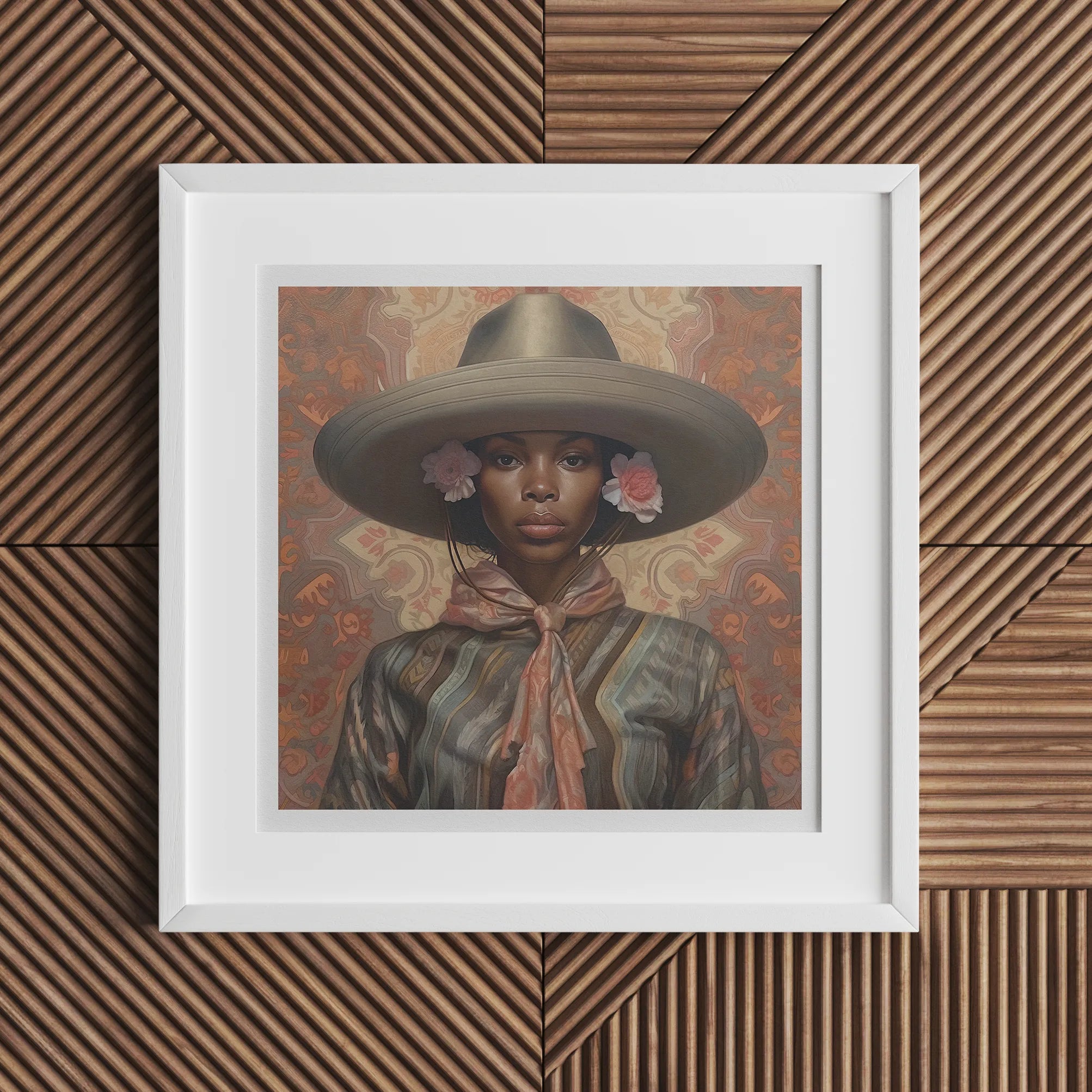 Sadie - Lesbian Black Cowgirl Art Print - Wlw Sapphic Femme - 16’x16’ - Posters Prints & Visual Artwork - Aesthetic Art