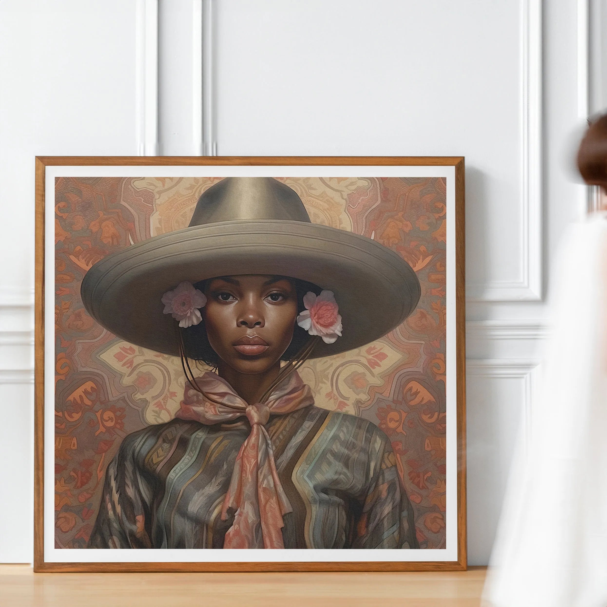 Sadie - Lesbian Black Cowgirl Art Print - Wlw Sapphic Femme - 40’x40’ - Posters Prints & Visual Artwork - Aesthetic Art