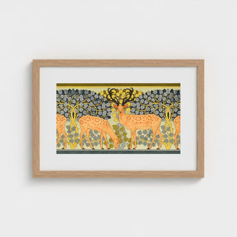 Sagittaire - Maurice Pillard Verneuil Deer Art Print / Canvas Framed Stylized Orange Spotted Coats, Nouveau, Woodland Realm Prints