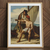 The Sailor’s Tattoo - Stampa artistica su carta / tela di Constatin Jean Marie Prevost / 24x32’’ / 61x81cm / Cornice naturale / Passe-partout, Poster Stampe e