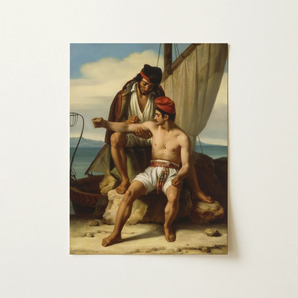 The Sailor’s Tattoo - Constatin Jean Marie Prevost Art Print / Canvas, Romantic Academician Prévost, Academician Prévost Compresses, Entire