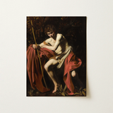 Saint John the Baptist in Wilderness - Caravaggio Art Print / Canvas, 12x16’’ / 31x41cm / Unframed / no Border, Posters Prints & Visual