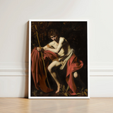 Framed Reproduction Caravaggio’s ?The Conversion St Saint John, Caravaggio Art Print