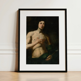 Saint Sebastian - Lorenzo Lippi Art Print / Canvas, 12x16’’ / 31x41cm / Black Frame / Matboard, Posters Prints & Visual Artwork, Toby Leon
