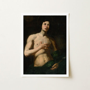 Saint Sebastian - Lorenzo Lippi Art Print / Canvas, Lippi’s, Leans, Florentine Baroque Shadow, Young Roman Soldier, Turned, Christian Prints
