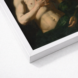 White Framed Art Print Classical Painting Nude Male Saint Sebastian, Lorenzo Lippi’s, Leans, Florentine Baroque Shadow, Young Roman