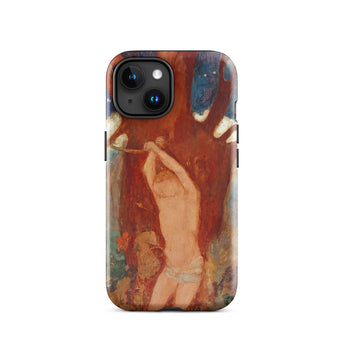 Saint Sebastien - Odilon Redon Phone Case Iphone 15 / Gloss Rugged Phone Case Vibrant Painterly Design Nude Figure Odilon Redon Paints,
