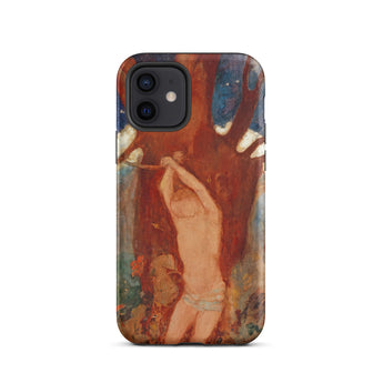 Saint Sebastien - Odilon Redon Phone Case Iphone 12 / Matte Phone Case Vibrant Impressionistic Painting Nude Figure Red Odilon Redon