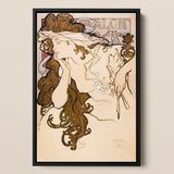 Salon Des Cent Poster - Alphonse Mucha Art Print / Canvas, 12x18’’ / 31x46cm / Black Frame, Posters Prints & Visual Artwork, Toby Leon