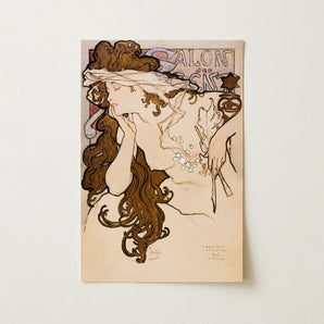 Salon Des Cent Poster - Alphonse Mucha Art Print / Canvas, 12x18’’ / 31x46cm / Unframed / no Border, Posters Prints & Visual Artwork, Toby