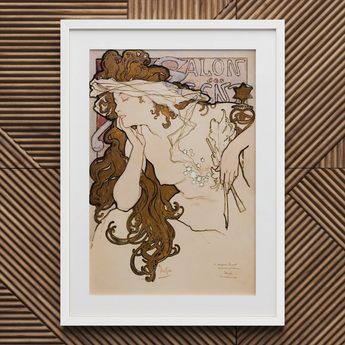 Salon Des Cent Poster - Alphonse Mucha Art Print / Canvas, 20x30’’ / 51x76cm / White Frame / Matboard, Posters Prints & Visual Artwork,