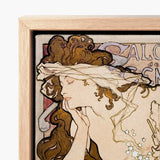 Salon Des Cent Poster - Alphonse Mucha Art Print / Canvas Nouveau-style Framed Woman Brown Hair, Nouveau, Mucha’s Meteoric Rise, Sarah