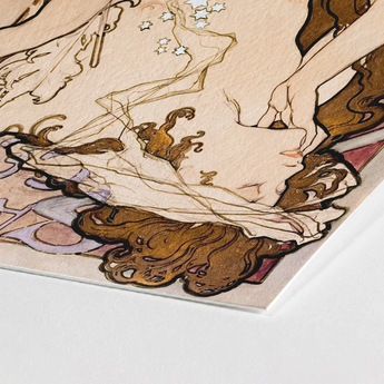Salon Des Cent Poster - Alphonse Mucha Art Print / Canvas Stylized Female Figure Brown Hair Delicate, Nouveau, Mucha’s Meteoric Rise, Sarah