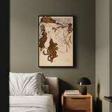 Salon Des Cent Poster - Alphonse Mucha Art Print / Canvas Framed Nouveau Woman Long Brown Hair, Mucha’s Meteoric Rise, Sarah Bernhardt’s